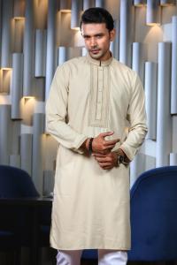 Original Pakistani Luxury Jacquard Cotton Panjabi with Complex Embroidery