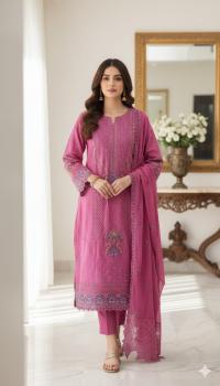 Pakistani Aga Noor Inspired Laser Cut Cotton Unstitched Three Piece