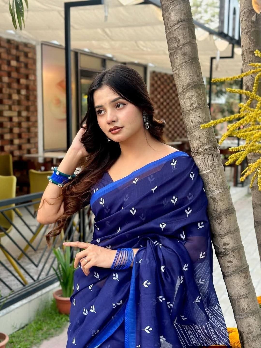 Chanderi silk sharee with blause pcs