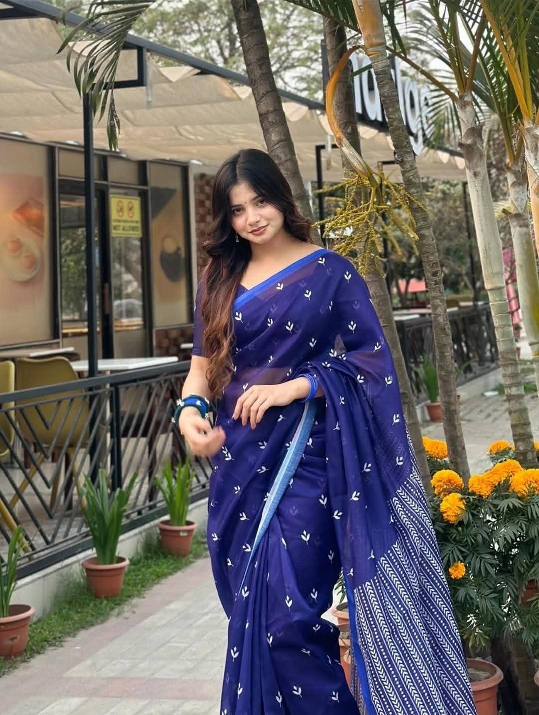 Chanderi silk sharee with blause pcs