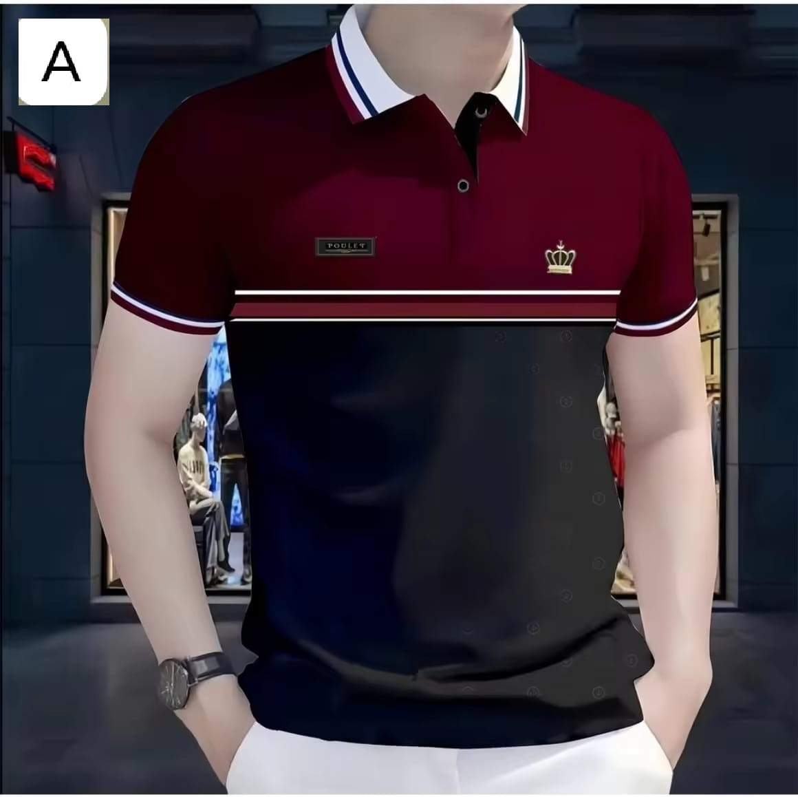 Premium Old Man Style Buttonless Polo Shirt Vintage Appeal