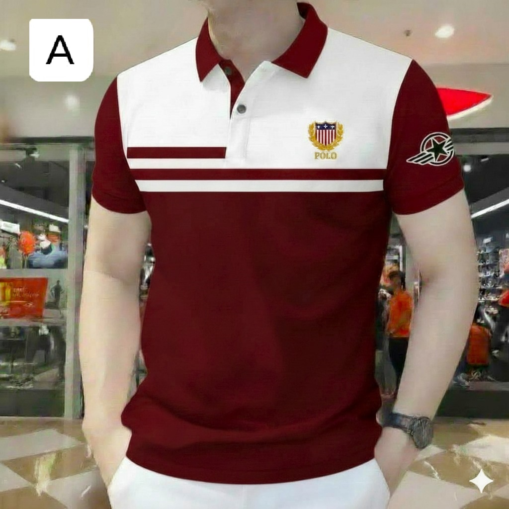 Stylish Old Man Style Buttonless Polo Shirt Versatile Fashion