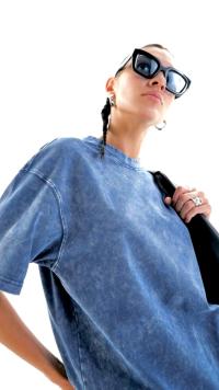 ACID WASH DROP SHOULDER T-SHIRT