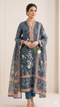 Unstitch Printed Three Piece