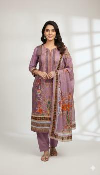 Unstitch Printed Three Piece