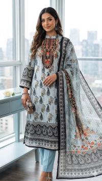 Unstitch Printed Three Piece