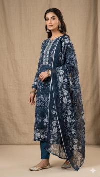 Unstitch Printed Three Piece