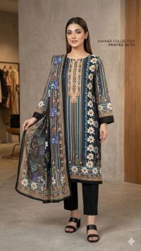 Unstitch Printed Three Piece