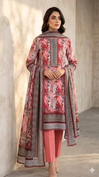 Unstitch Printed Three Piece