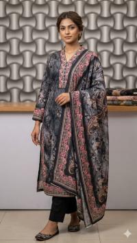 Unstitch Printed Three Piece