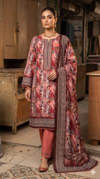 Unstitch Printed Three Piece