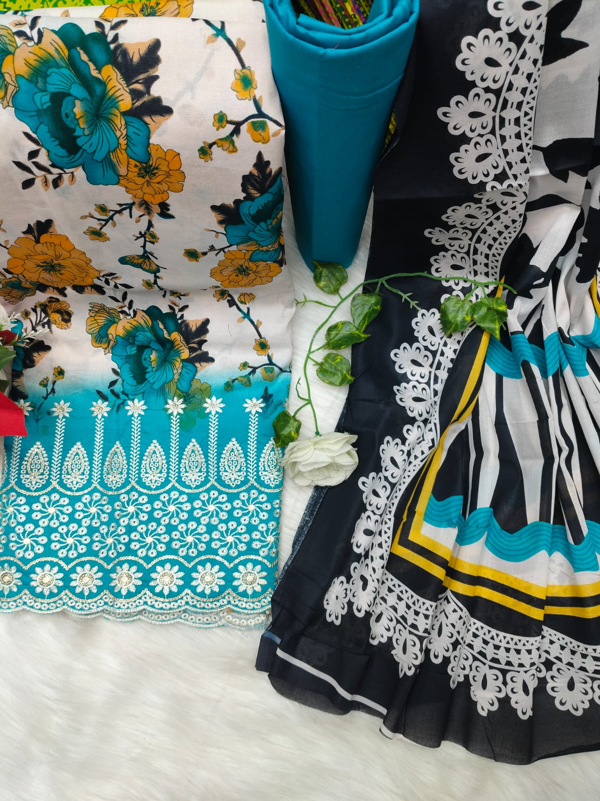 Unstitch Printed Three Piece