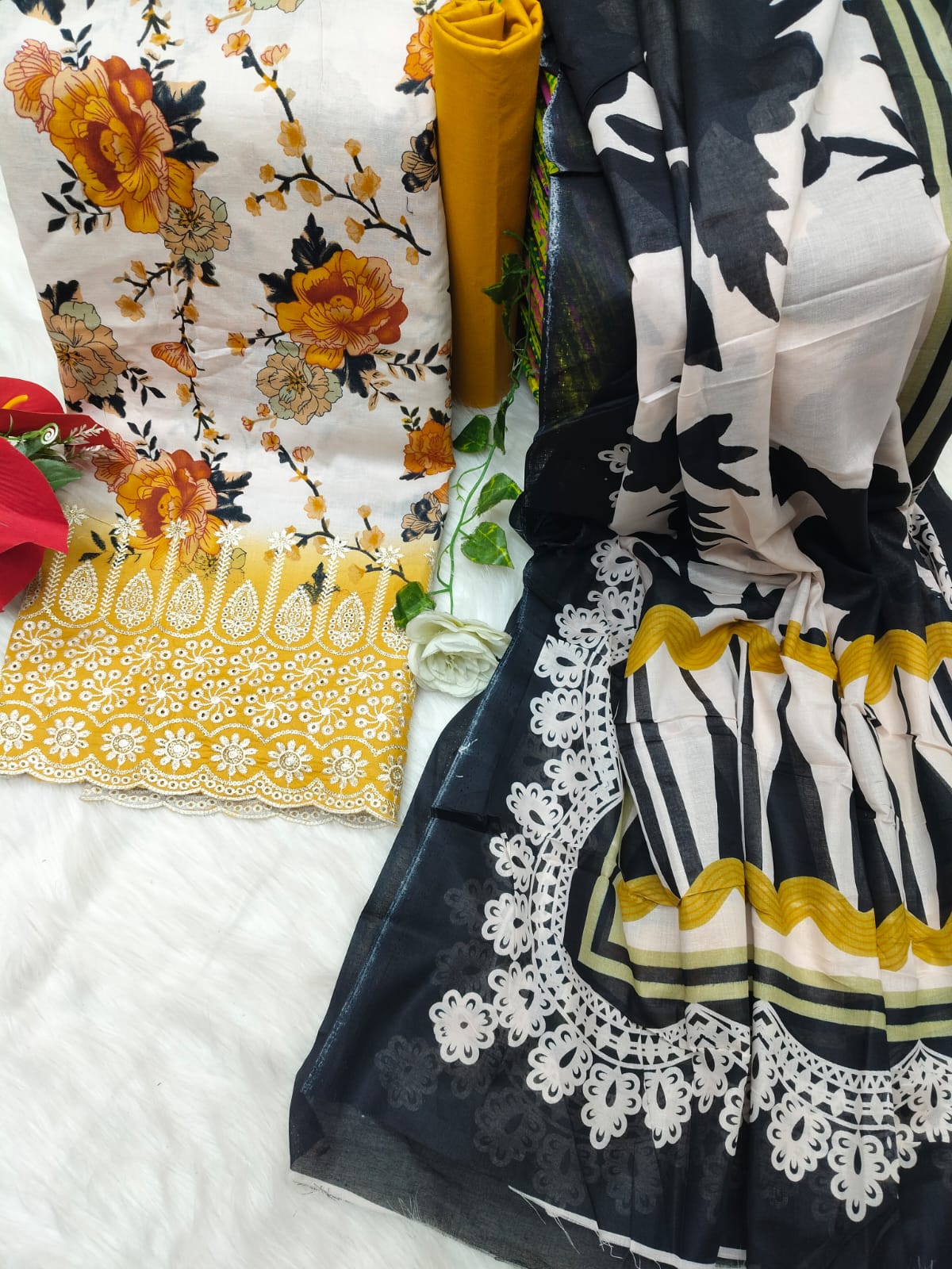 Unstitch Printed Three Piece