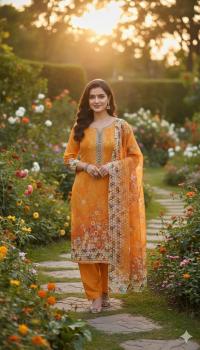 Unstitch Digital Print Three Piece