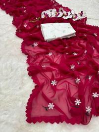 Georgette Sharee With Blouse Piece