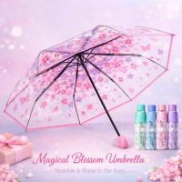 Transparent Cherry Blossom Folding Umbrella