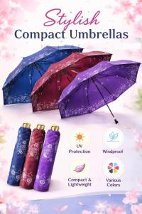 Floral Compact Small Size Travel Umbrella