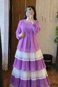 Trendy Ladies Tops and Skirt Set