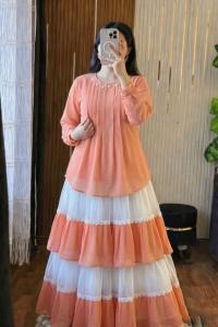 Trendy Ladies Tops and Skirt Set