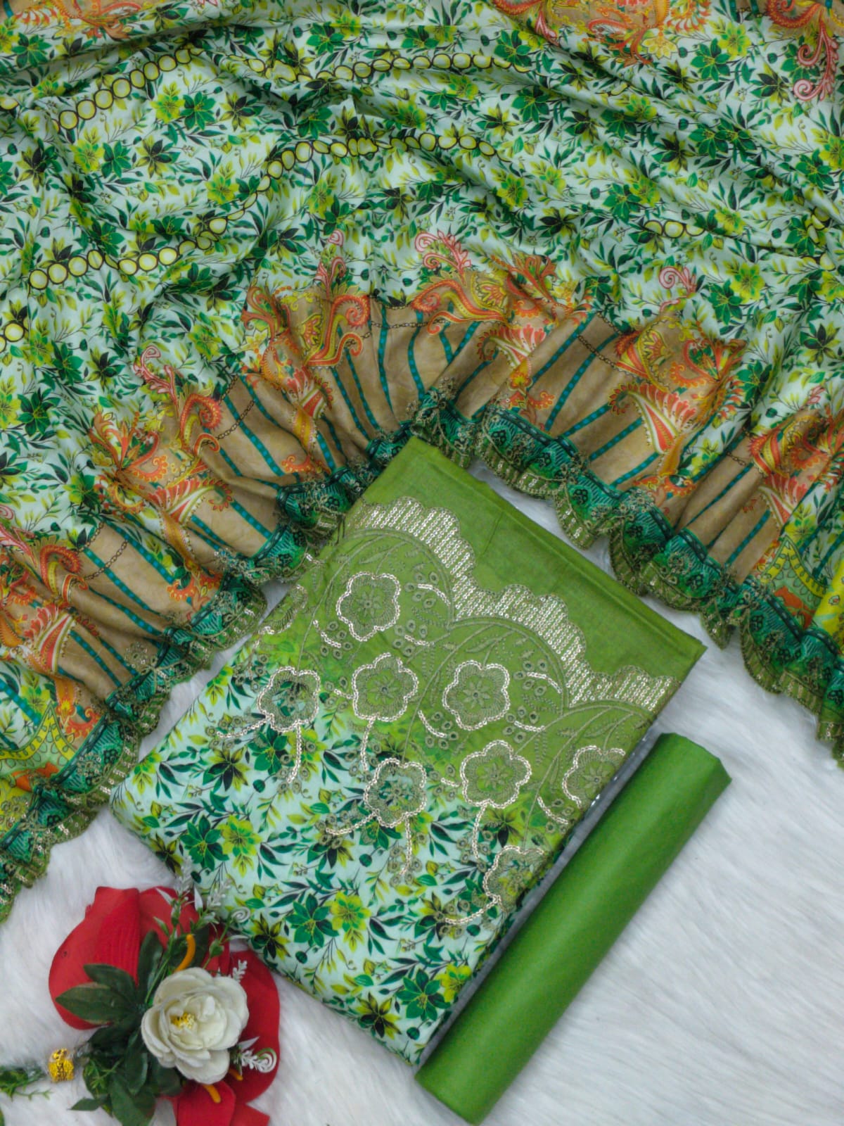 Unstitch Printed Three Piece