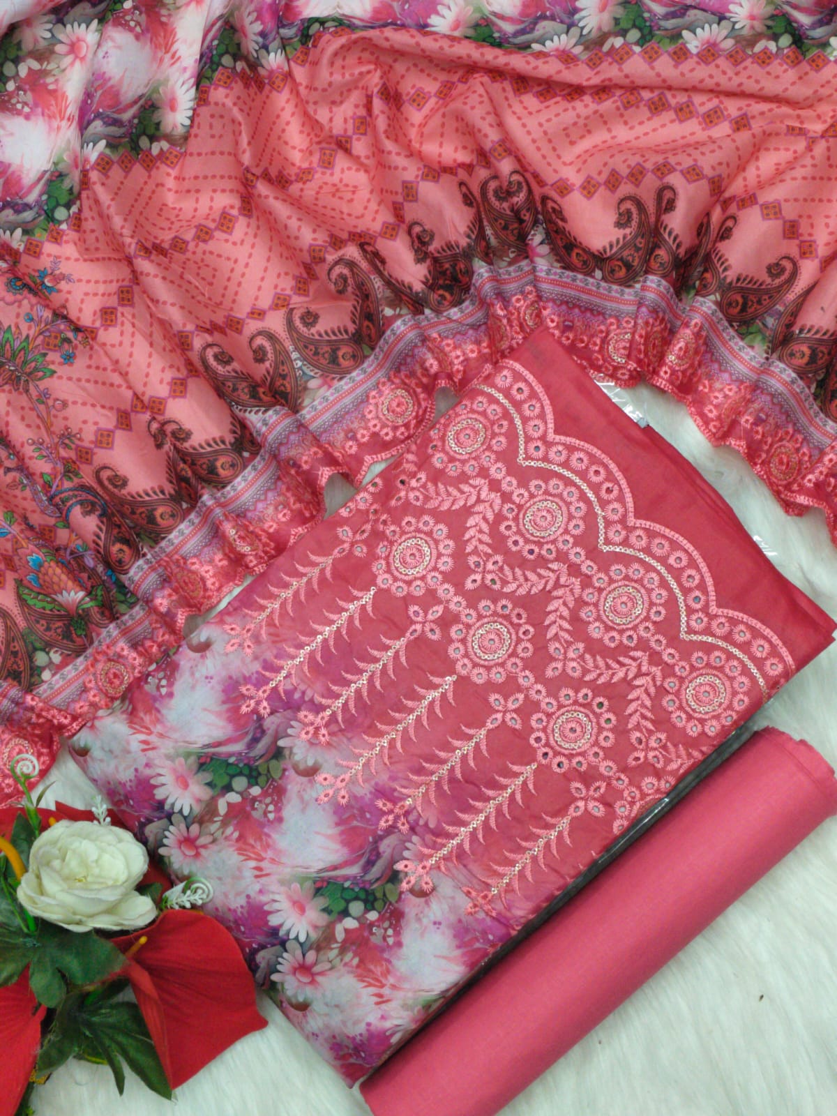 Unstitch Printed Three Piece