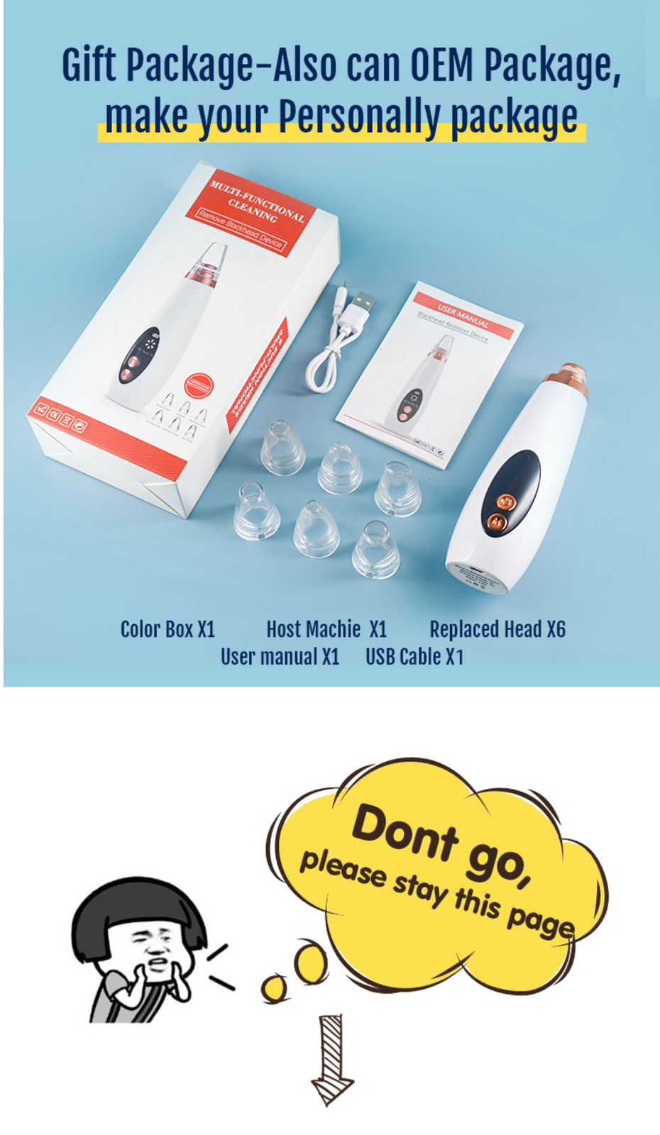 Rechargeable Blackhead Remover Vacuum Device
