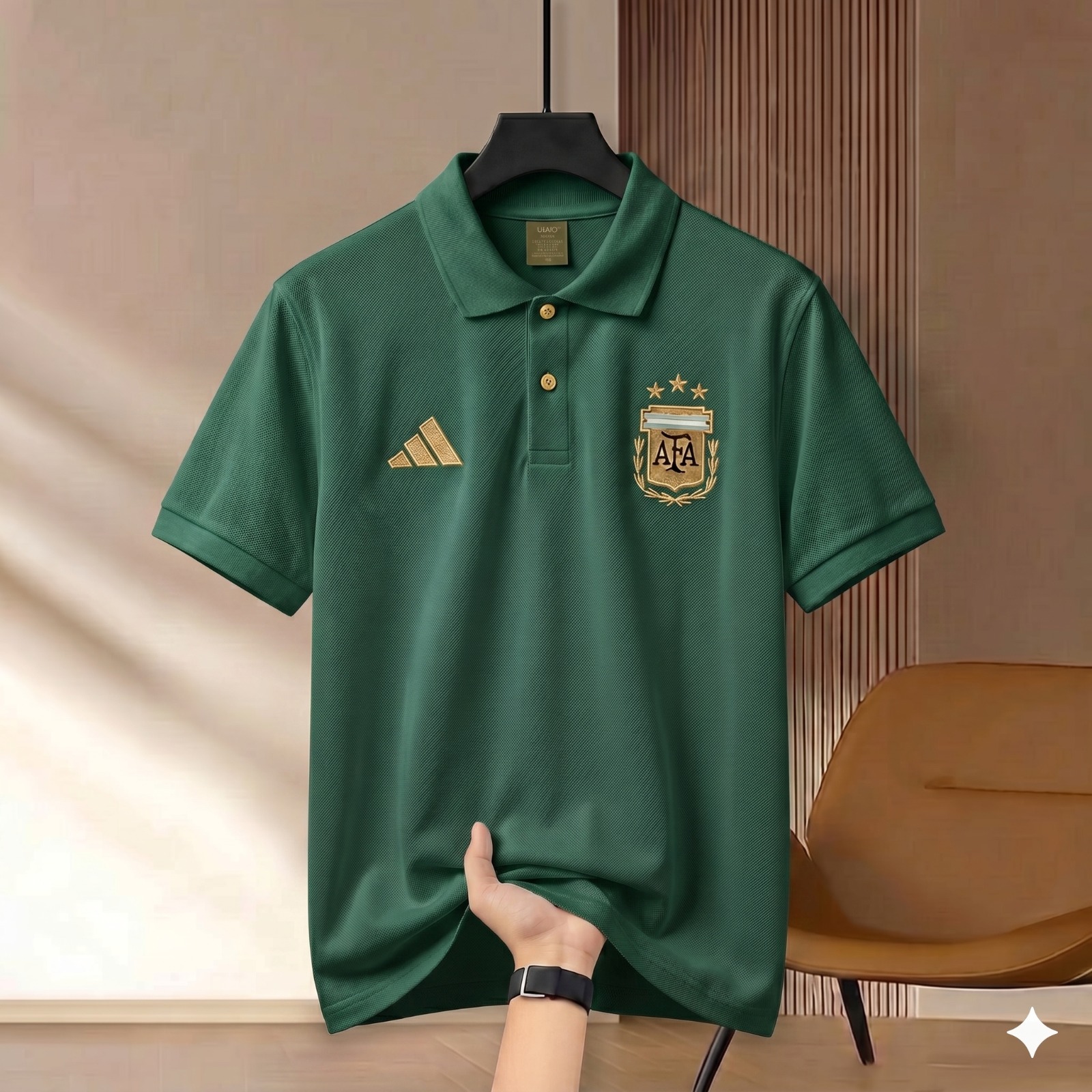 Highdency Rubber Print World Cup Polo Shirt