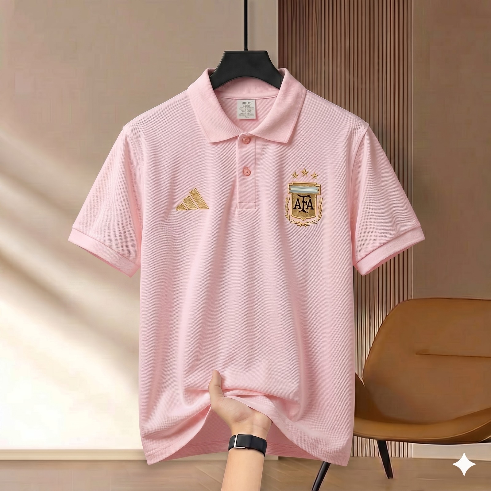 Highdency Rubber Print World Cup Polo Shirt
