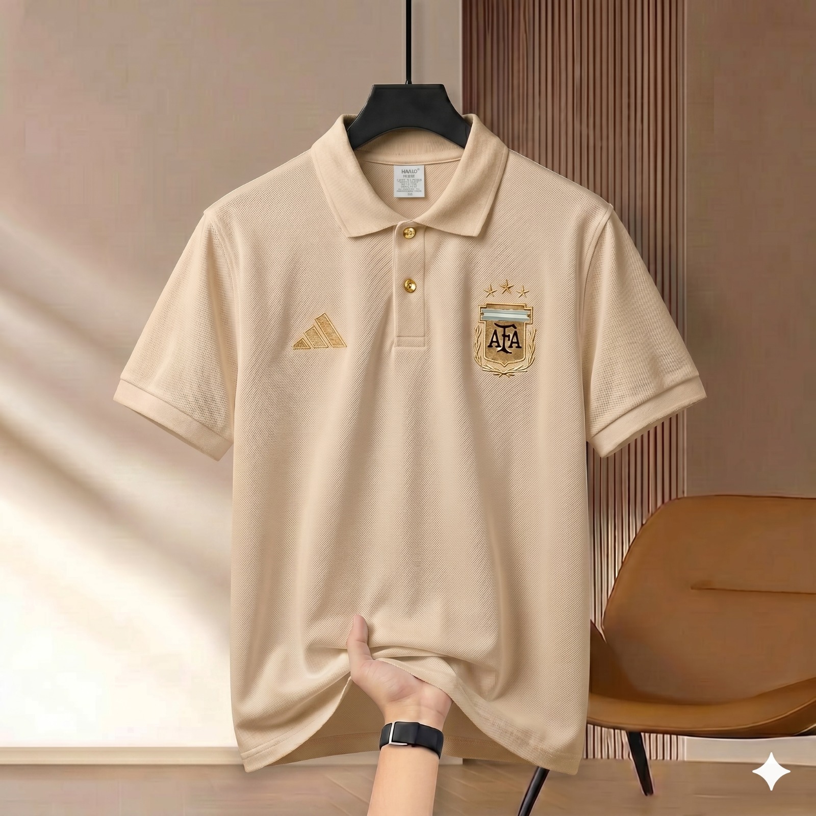 Highdency Rubber Print World Cup Polo Shirt