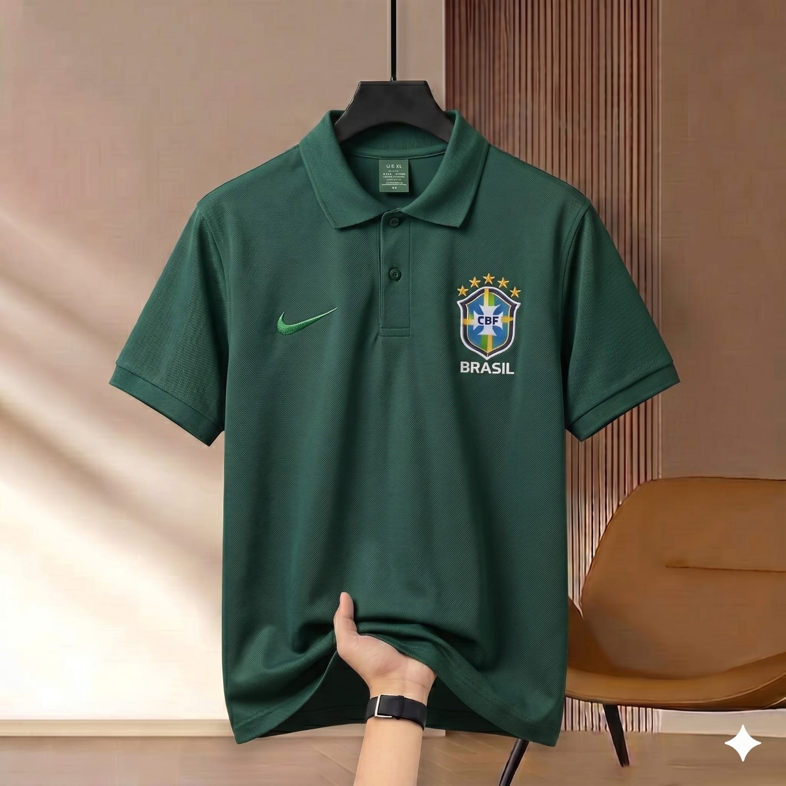 Highdency Rubber Print World Cup Polo Shirt