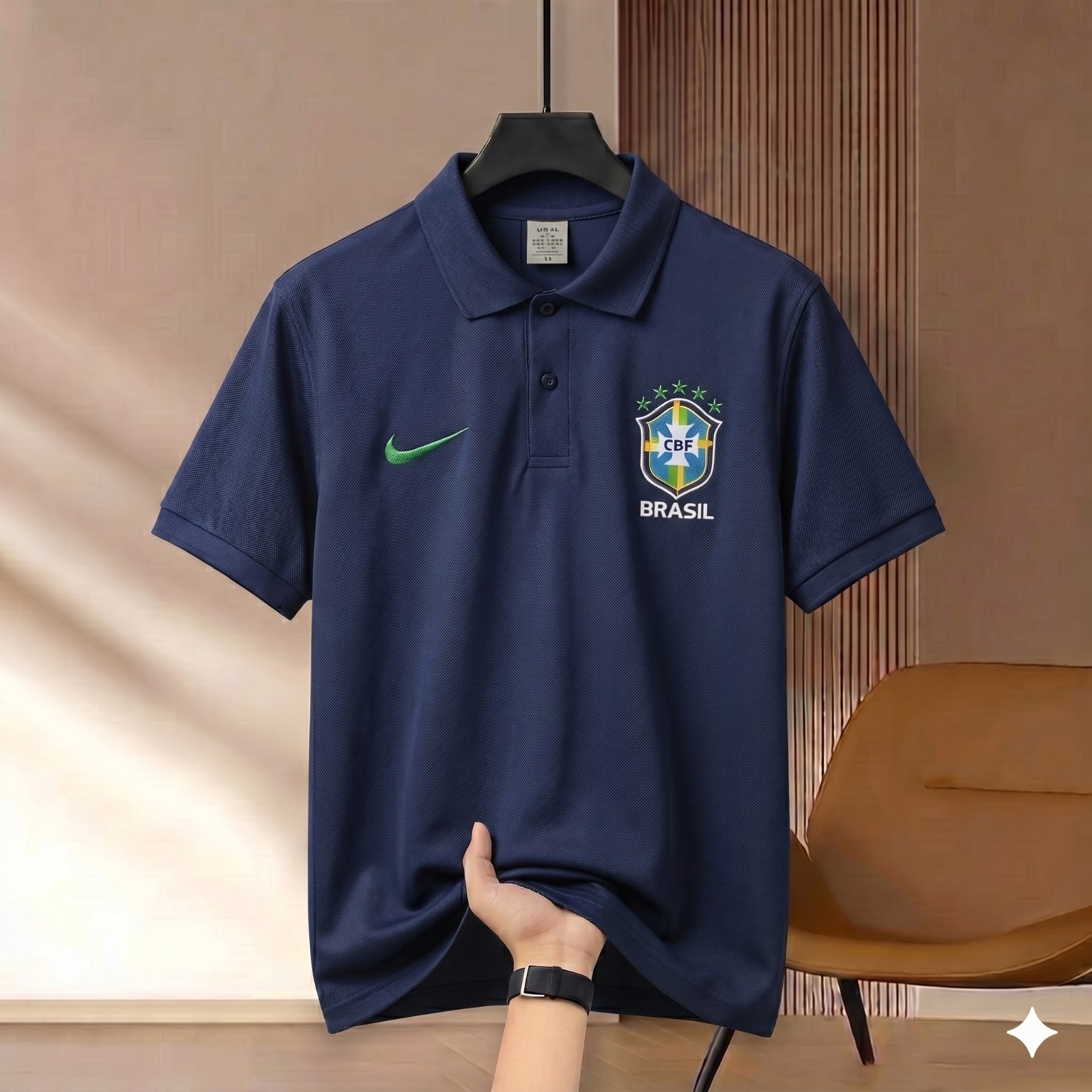 Highdency Rubber Print World Cup Polo Shirt