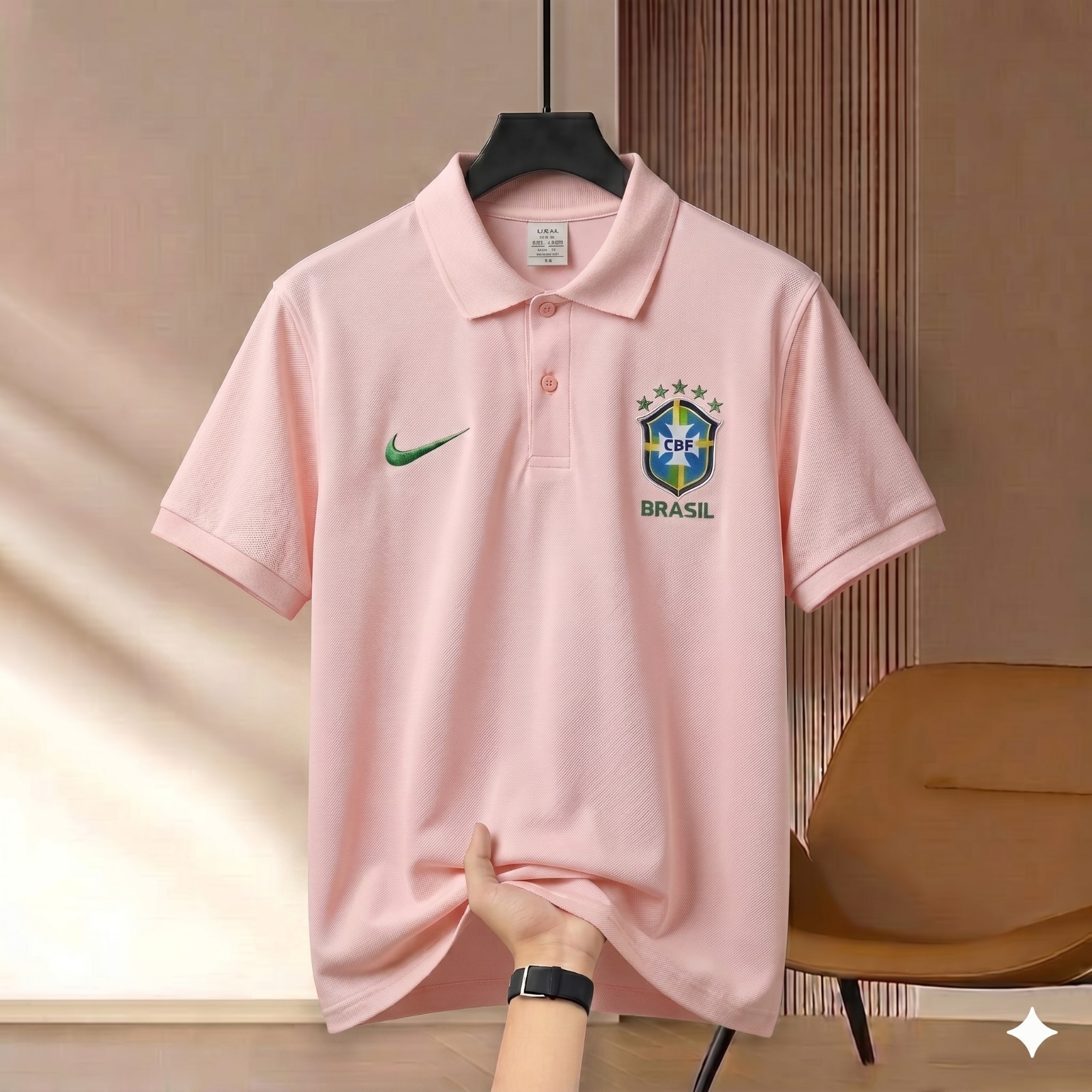 Highdency Rubber Print World Cup Polo Shirt