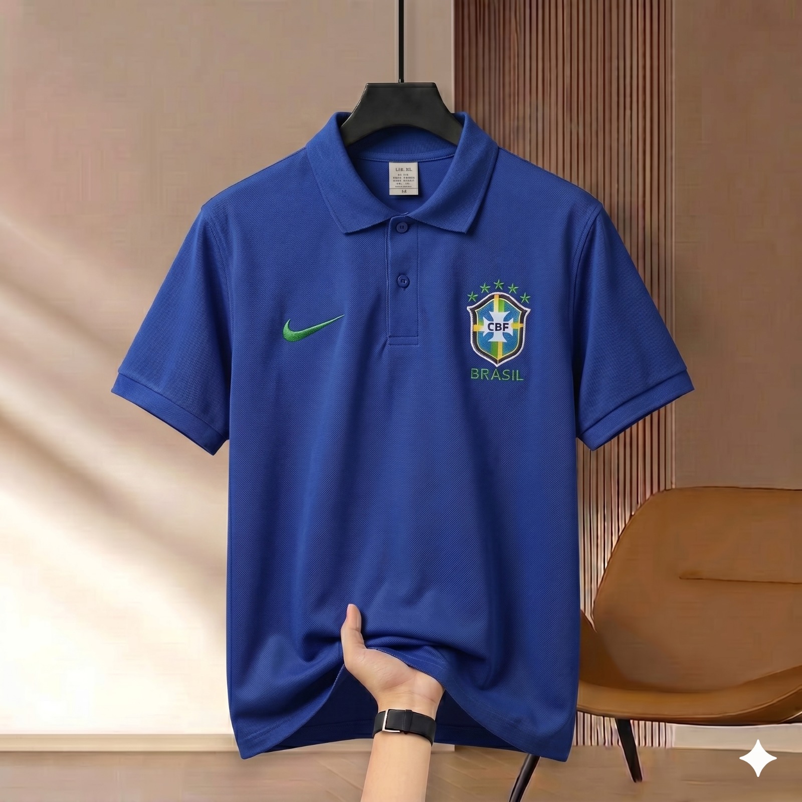 Highdency Rubber Print World Cup Polo Shirt