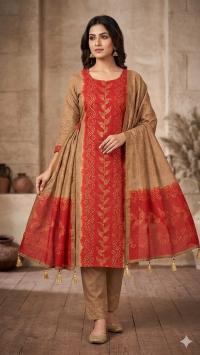 Unstitch Silk Batik Three Piece