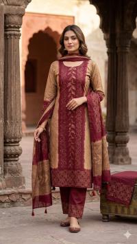 Unstitch Silk Batik Three Piece