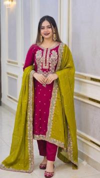 Sequence Embroidery Three Piece