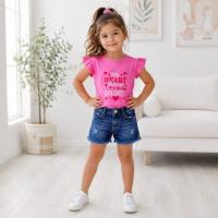Kids Tshirt and Denim Short Pant Set