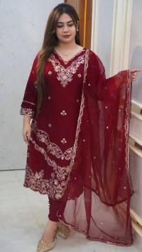 Embroidery Three Piece