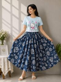 Linen Skirt and Tshirt Set