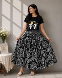 Linen Skirt and Tshirt Set