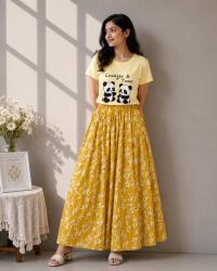 Linen Skirt and Tshirt Set