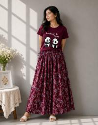 Linen Skirt and Tshirt Set
