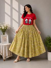 Linen Skirt and Tshirt Set