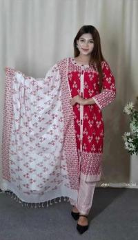 Cotton Readymade Three Piece