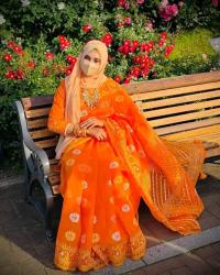 Half Silk Screen Print Saree