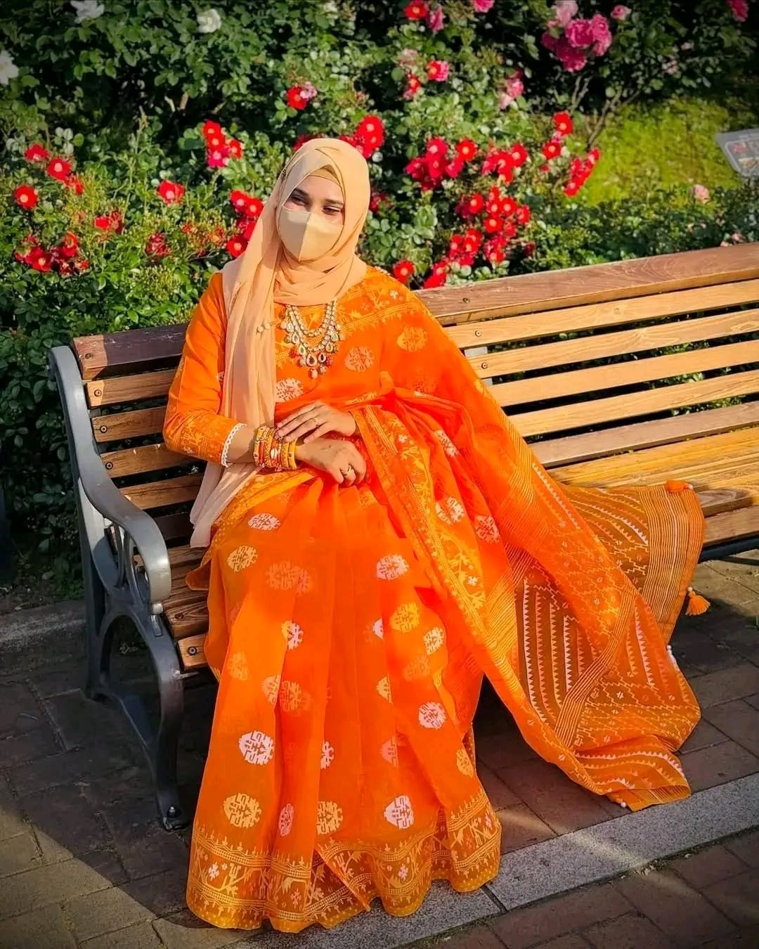 Half Silk Screen Print Saree