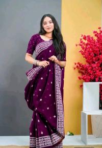Half Silk Screen Print Saree