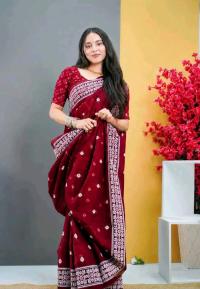 Half Silk Screen Print Saree