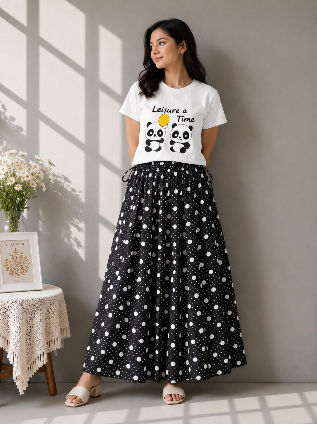 Linen Skirt and Tshirt Set