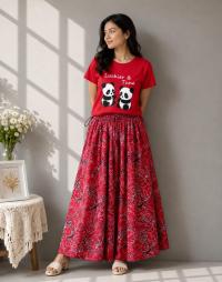 Linen Skirt and Tshirt Set
